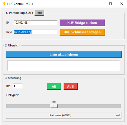 HUE Control für Windows V0.11